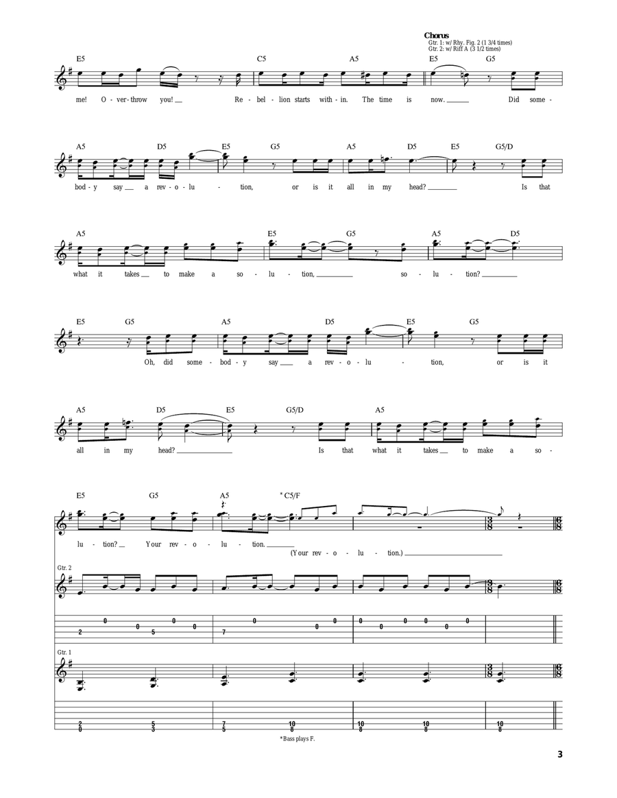 Revolution Revolution Electric Guitar scores gallery preview page 3