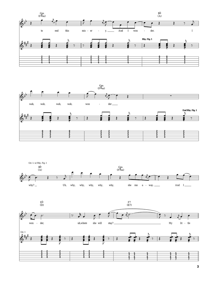 Runaway Runaway Acoustic Guitar scores gallery preview page 3