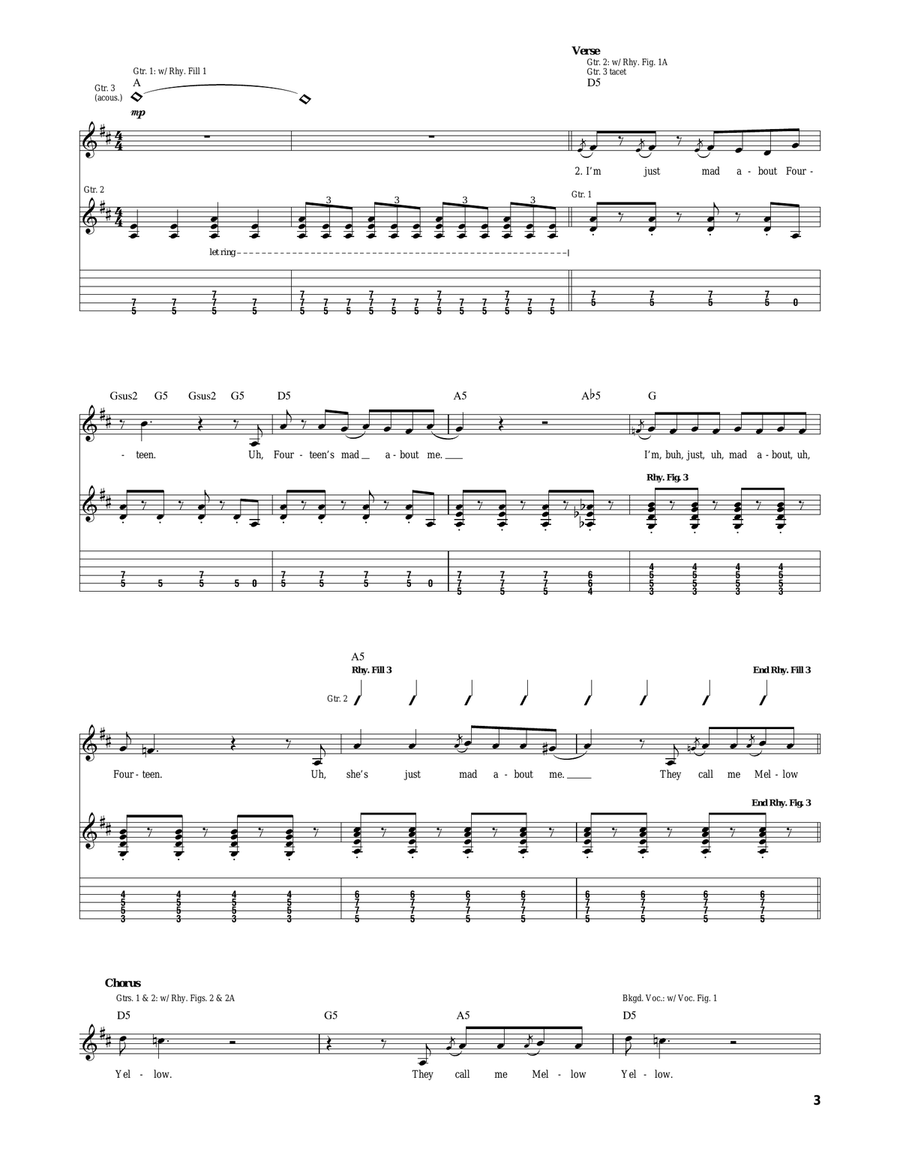 Mellow Yellow Mellow Yellow Acoustic Guitar scores gallery preview page 3