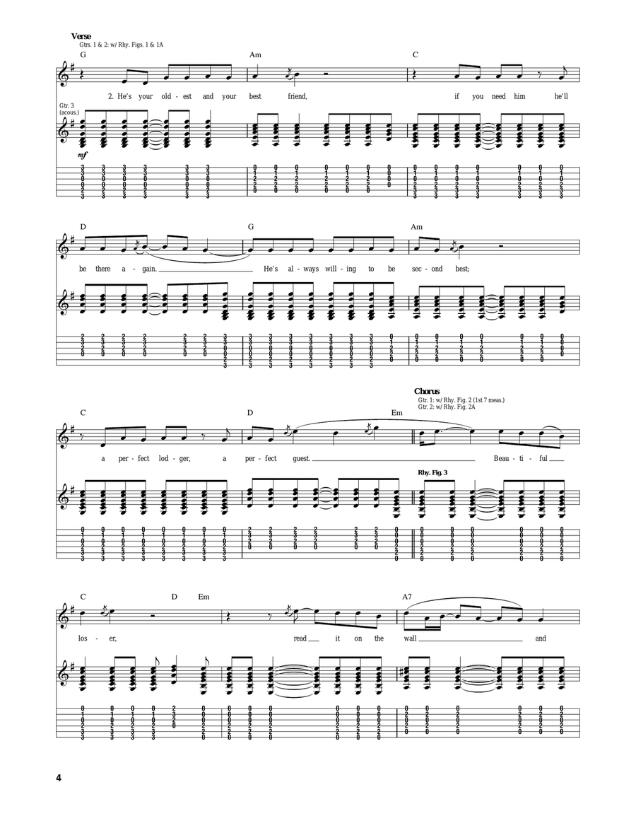 Beautiful Loser Beautiful Loser Acoustic Guitar scores gallery preview page 4