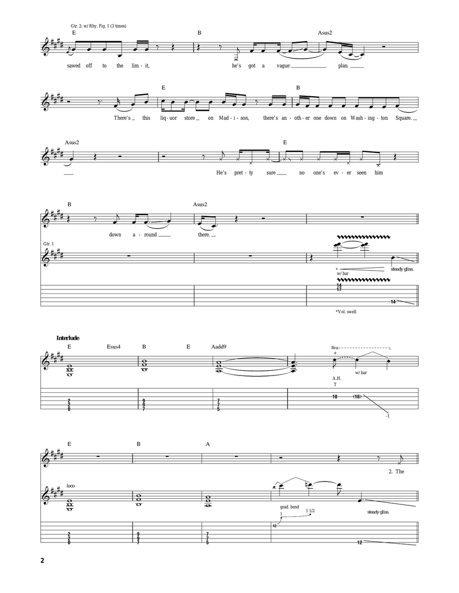 Manhattan Manhattan Guitar Tablature scores gallery preview page 2