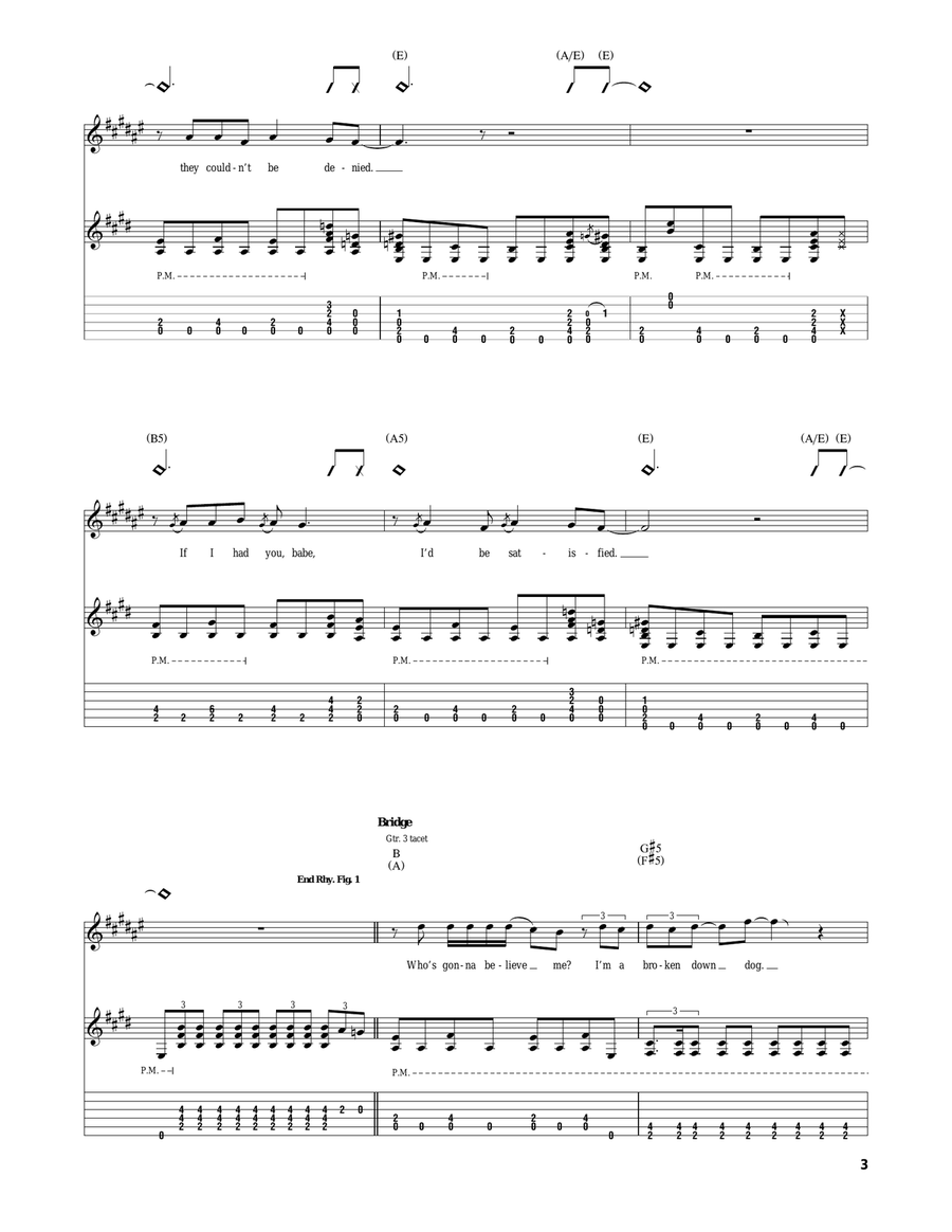 Satisfied Satisfied Guitar Tablature scores gallery preview page 3