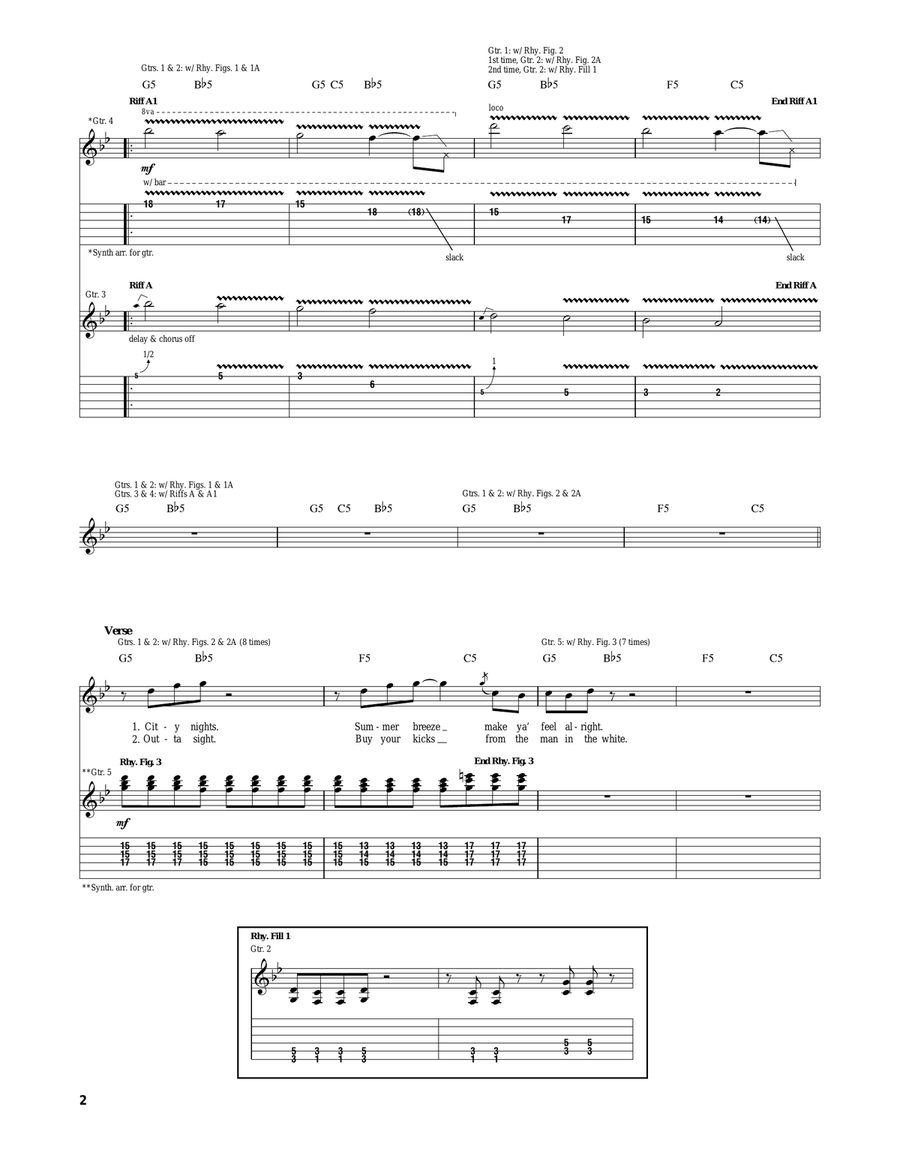 Fantasy Fantasy Electric Guitar scores gallery preview page 2