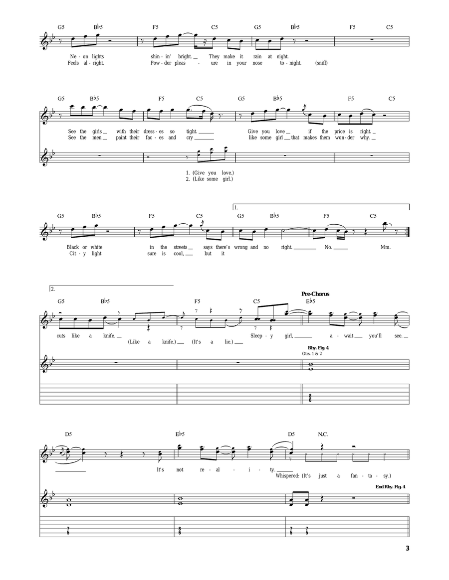 Fantasy Fantasy Electric Guitar scores gallery preview page 3