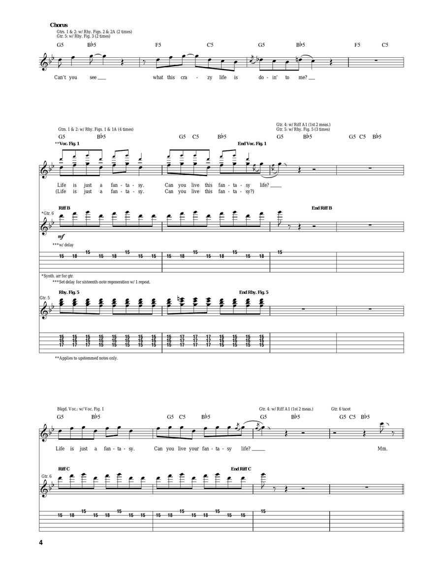 Fantasy Fantasy Electric Guitar scores gallery preview page 4
