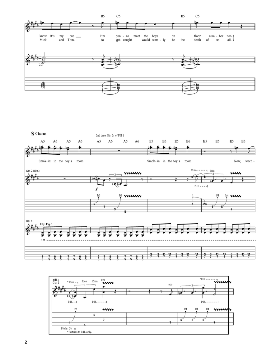 Smokin' In The Boys Room Smokin' In The Boys Room Acoustic Guitar scores gallery preview page 2