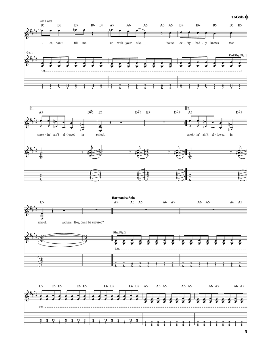 Smokin' In The Boys Room Smokin' In The Boys Room Acoustic Guitar scores gallery preview page 3