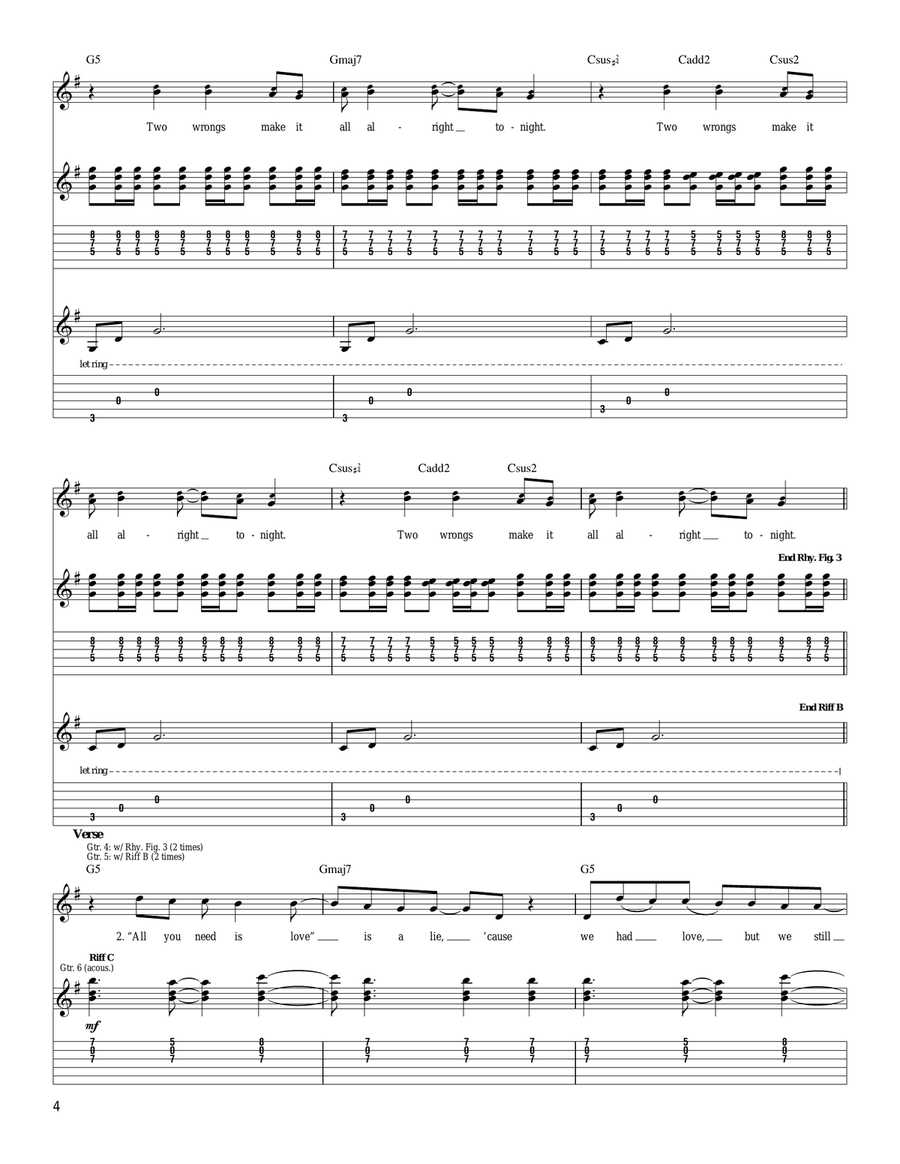 Split Screen Sadness Split Screen Sadness Guitar Tablature scores gallery preview page 4
