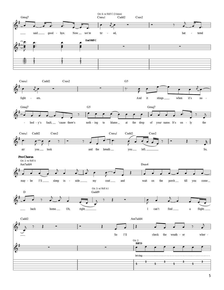 Split Screen Sadness Split Screen Sadness Guitar Tablature scores gallery preview page 5