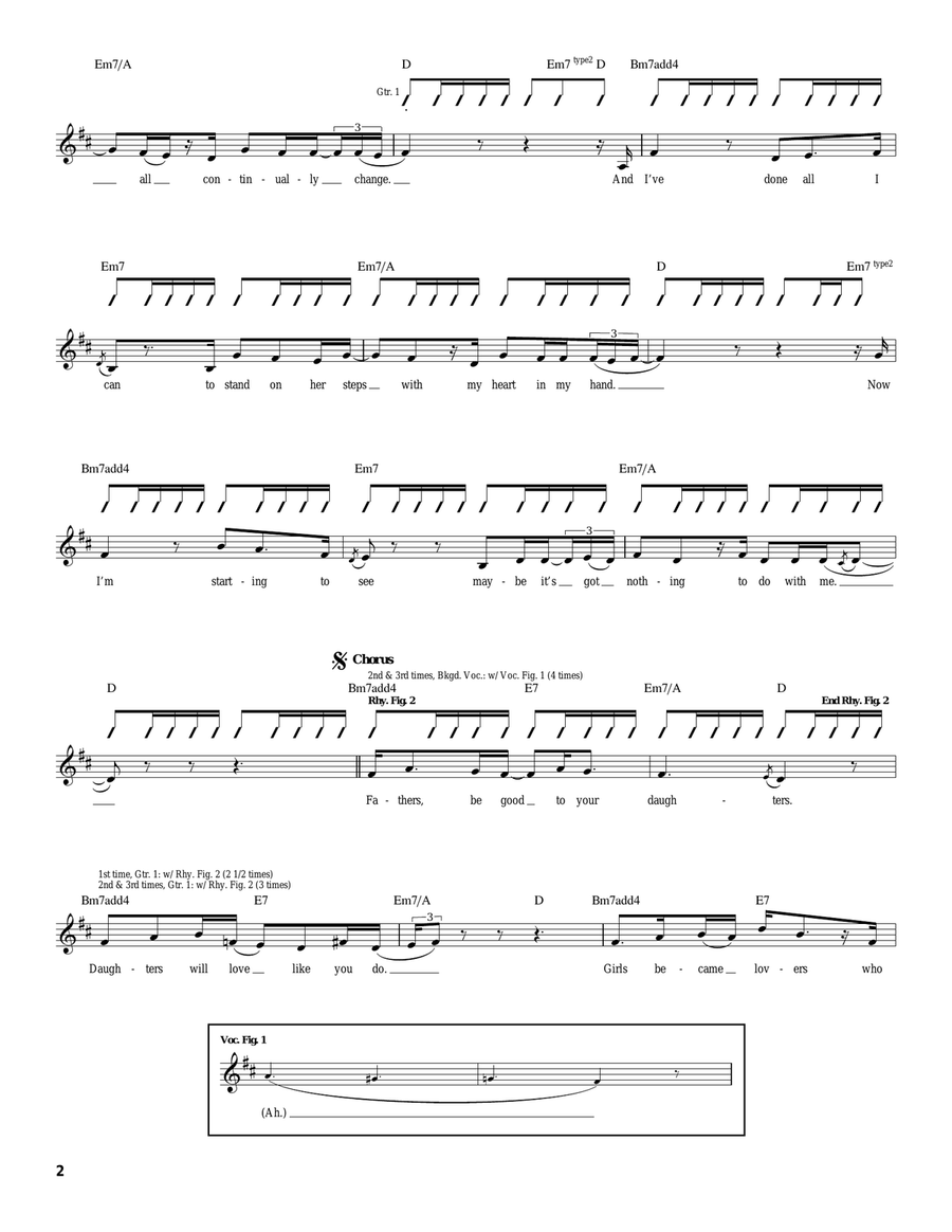 Daughters Daughters Guitar Tablature scores gallery preview page 2