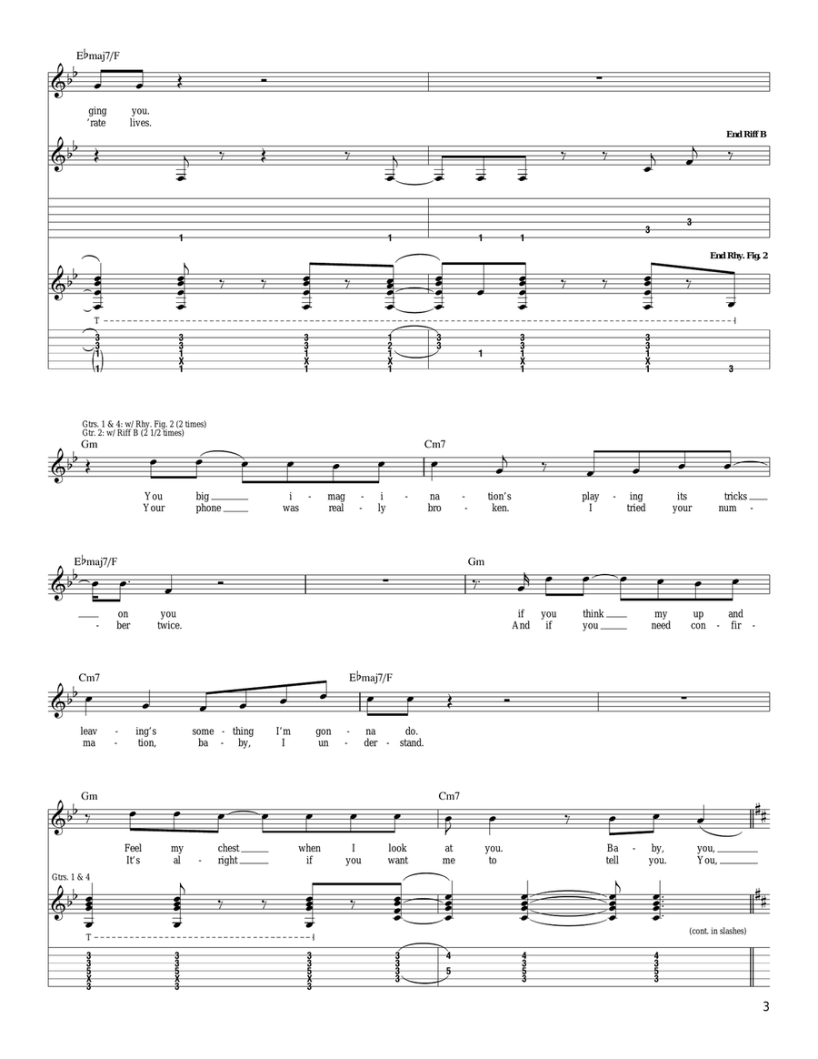 Only Heart Only Heart Guitar Tablature scores gallery preview page 3