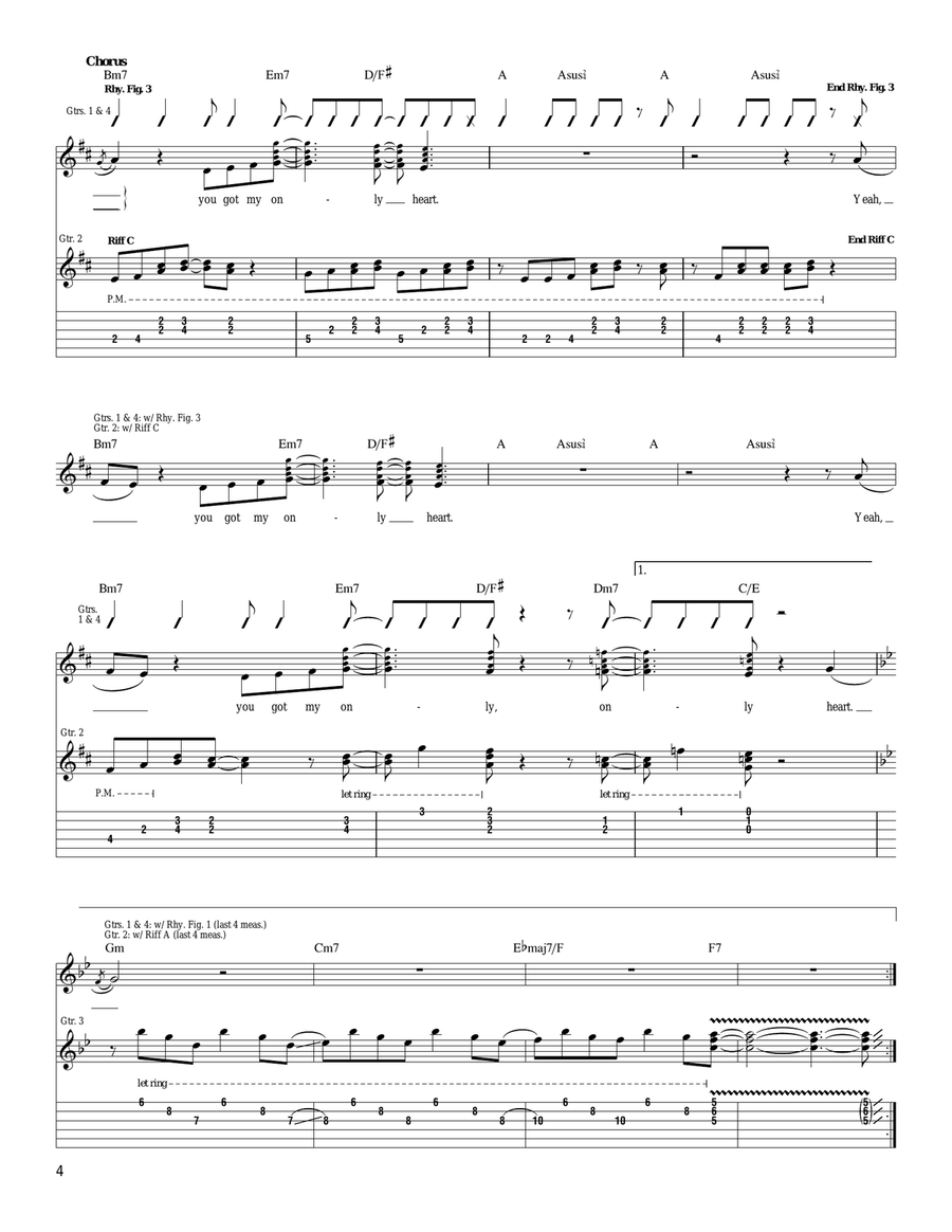 Only Heart Only Heart Guitar Tablature scores gallery preview page 4