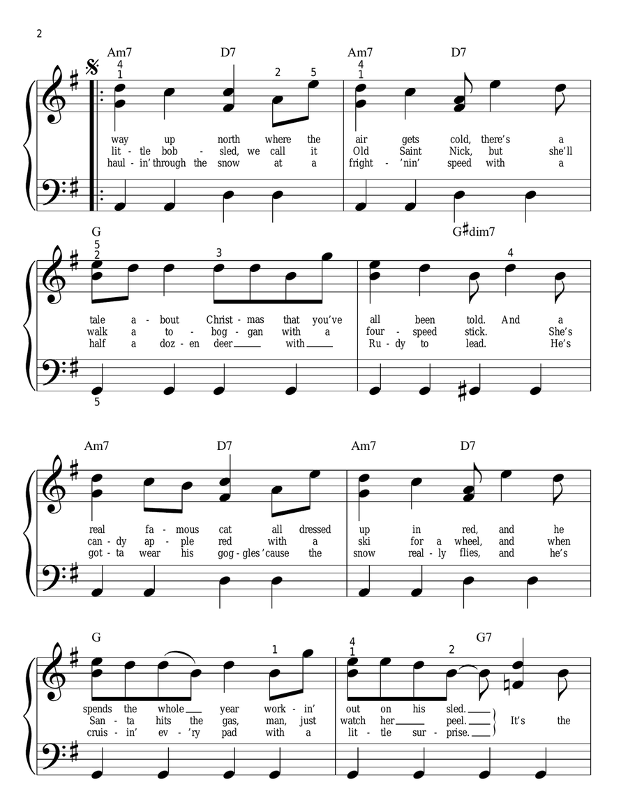 Little Saint Nick Little Saint Nick Easy Piano scores gallery preview page 2