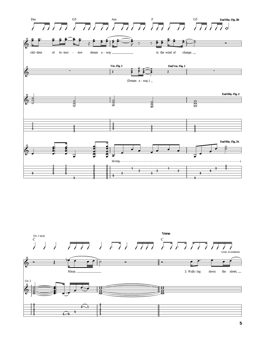 Wind Of Change Wind Of Change Electric Guitar scores gallery preview page 5