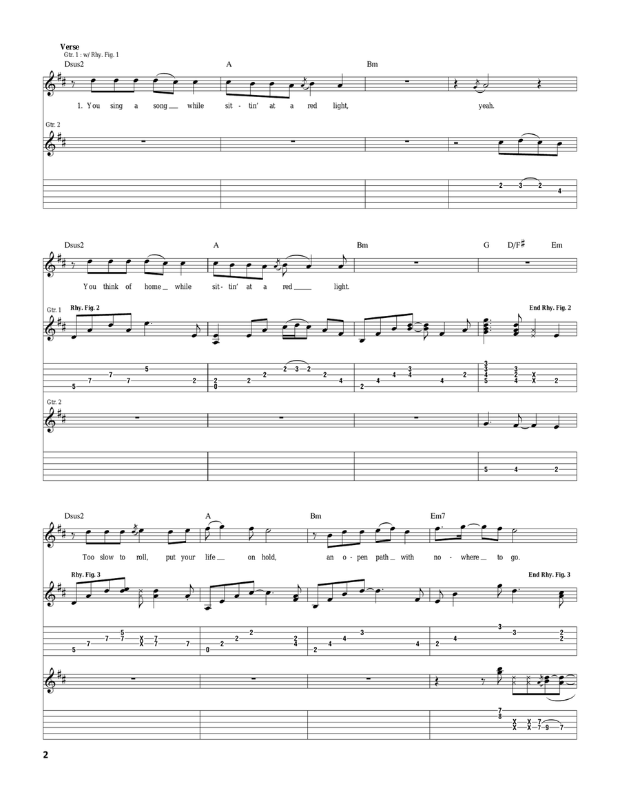 Red Light Red Light Electric Guitar scores gallery preview page 2