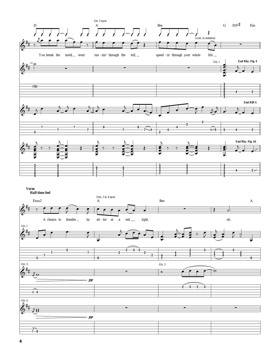 Red Light Red Light Electric Guitar scores gallery preview page 4
