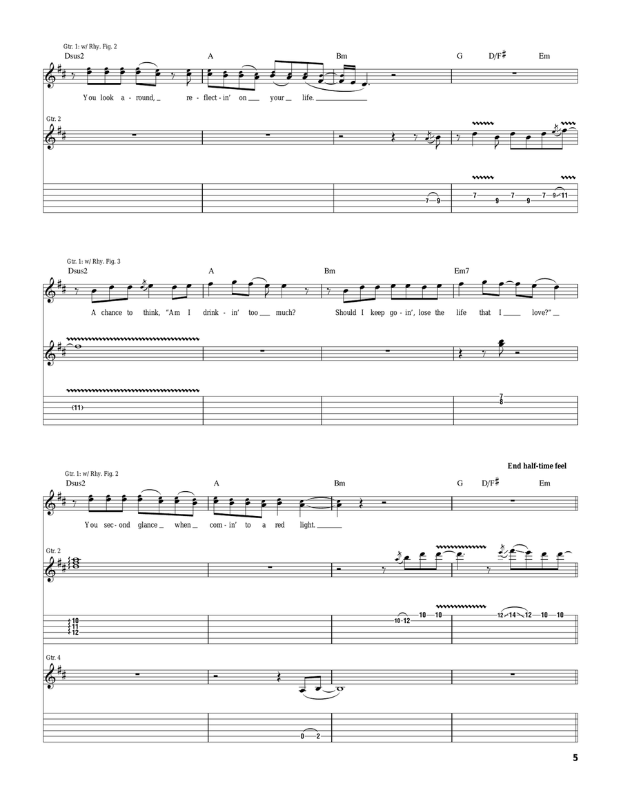 Red Light Red Light Electric Guitar scores gallery preview page 5