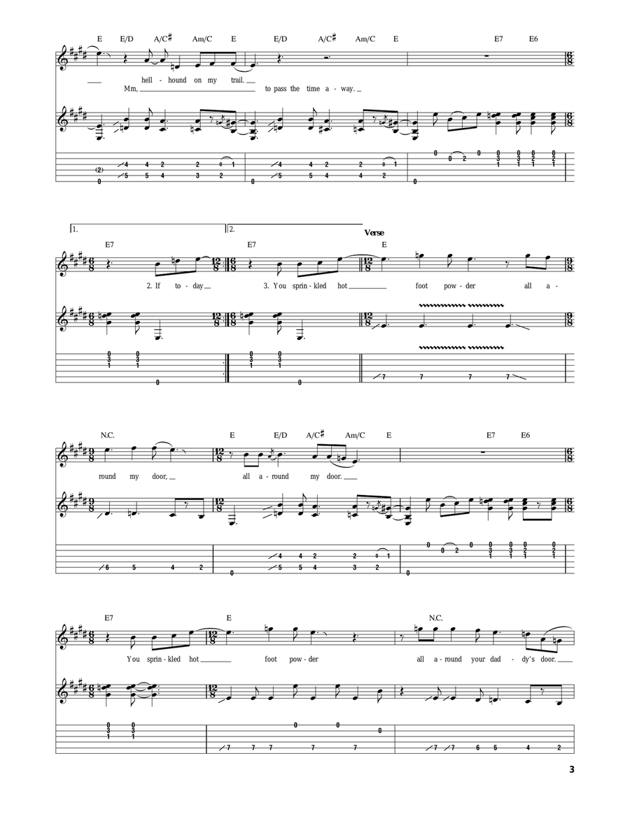 Hell Hound On My Trail Hell Hound On My Trail Electric Guitar scores gallery preview page 3