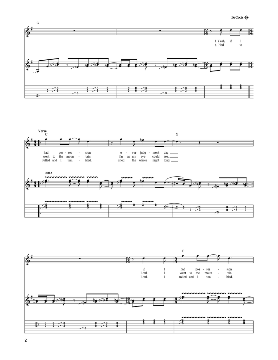 If I Had Possession Over Judgment Day Electric Guitar scores gallery preview page 2
