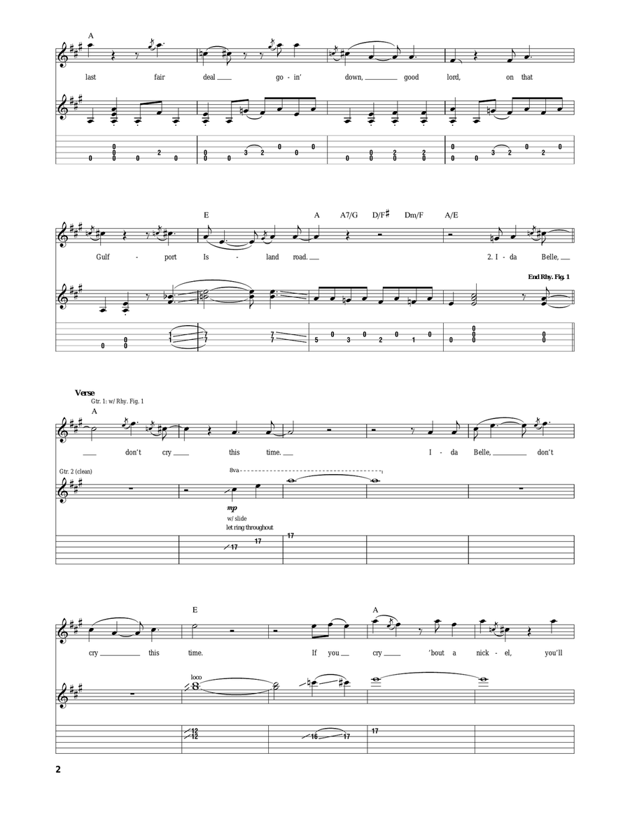 Last Fair Deal Gone Down Last Fair Deal Gone Down Electric Guitar scores gallery preview page 2