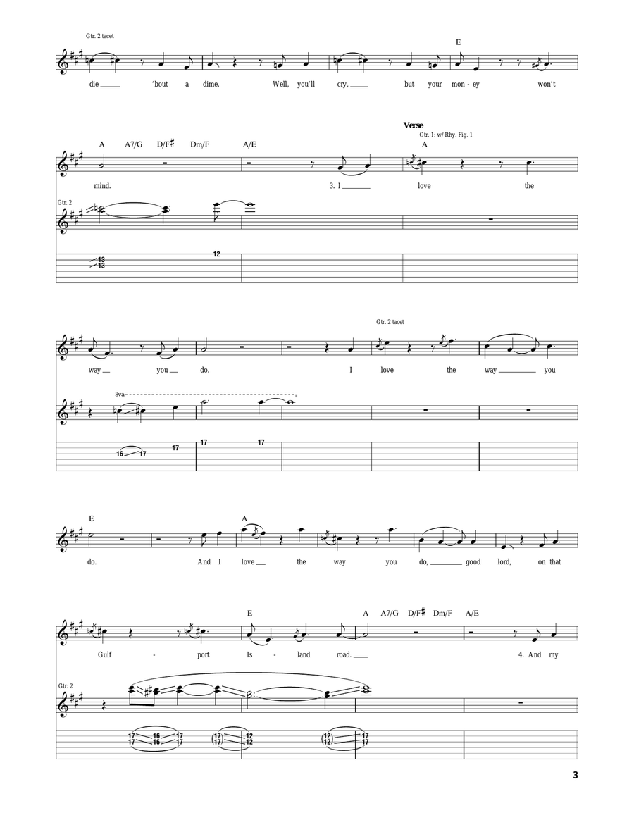 Last Fair Deal Gone Down Last Fair Deal Gone Down Electric Guitar scores gallery preview page 3