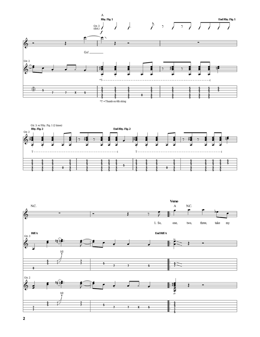 Are You Gonna Be My Girl Are You Gonna Be My Girl Guitar Tablature scores gallery preview page 2
