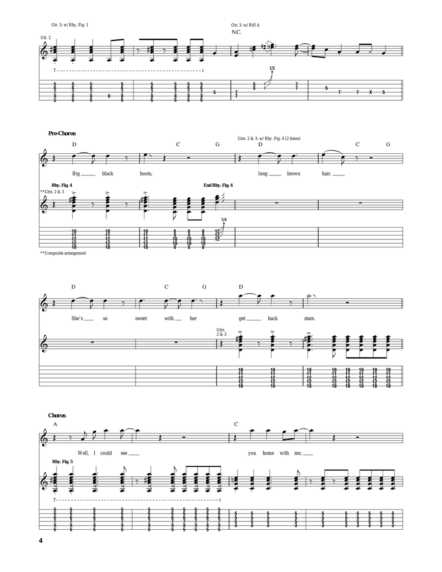 Are You Gonna Be My Girl Are You Gonna Be My Girl Guitar Tablature scores gallery preview page 4