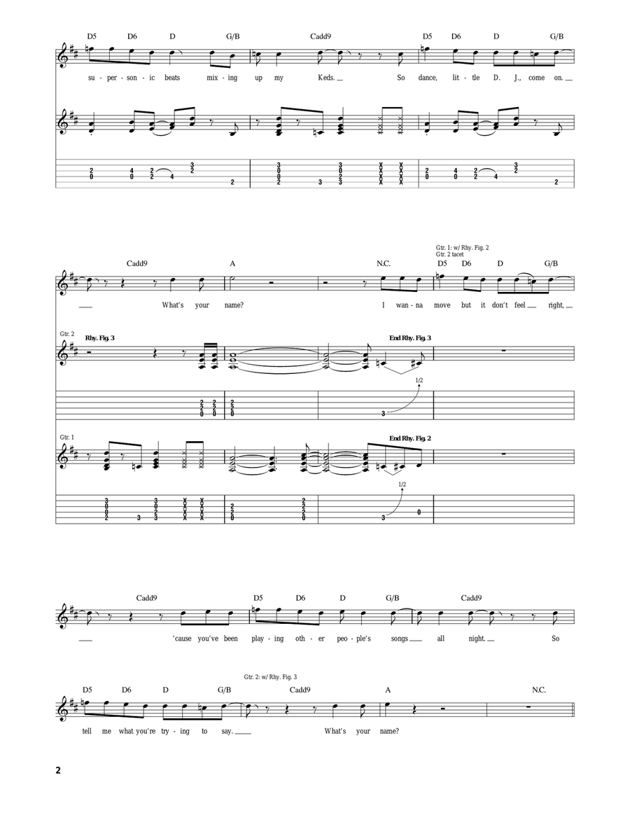 Rollover D.J. Rollover D.J. Guitar Tablature scores gallery preview page 2