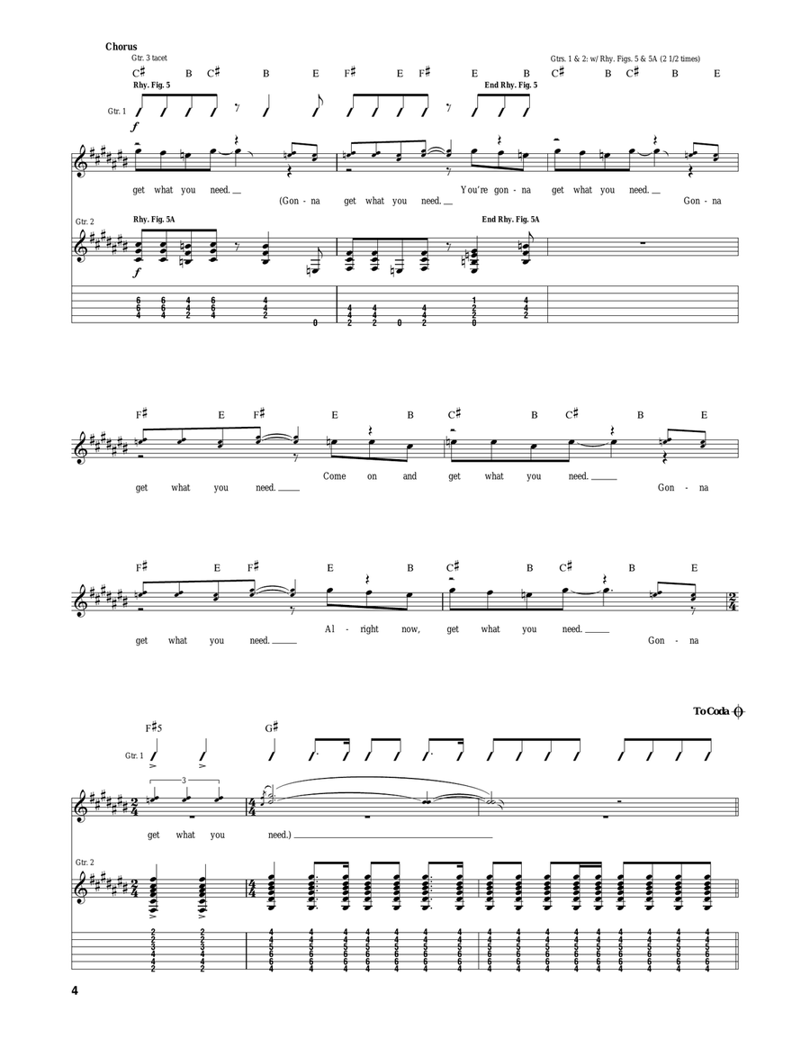Get What You Need Get What You Need Guitar Tablature scores gallery preview page 4