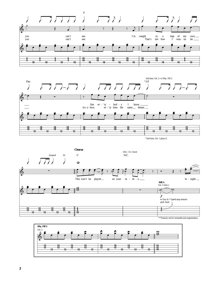 Radio Song Radio Song Guitar Tablature scores gallery preview page 2