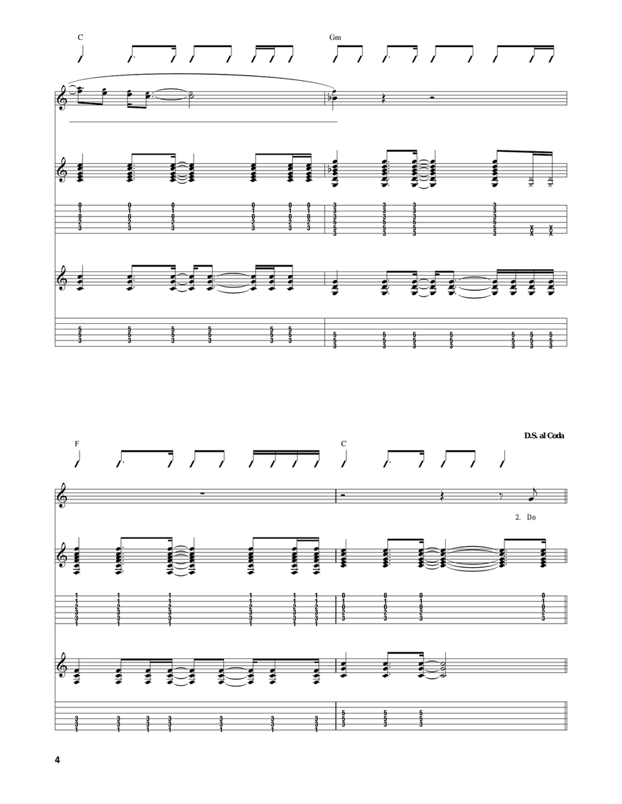 Radio Song Radio Song Guitar Tablature scores gallery preview page 4