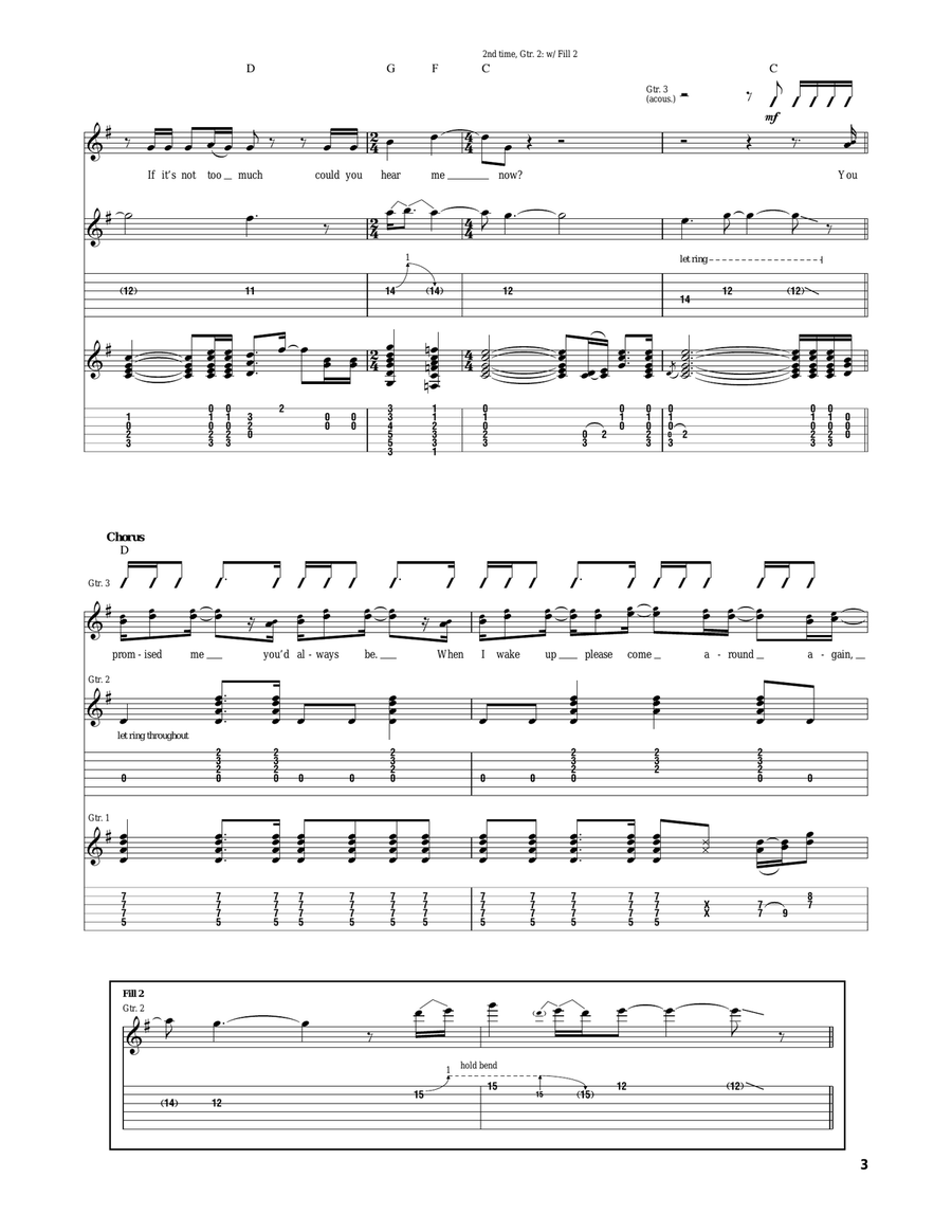 Come Around Again Come Around Again Guitar Tablature scores gallery preview page 3