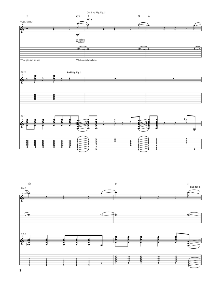 Lazy Gun Lazy Gun Guitar Tablature scores gallery preview page 2