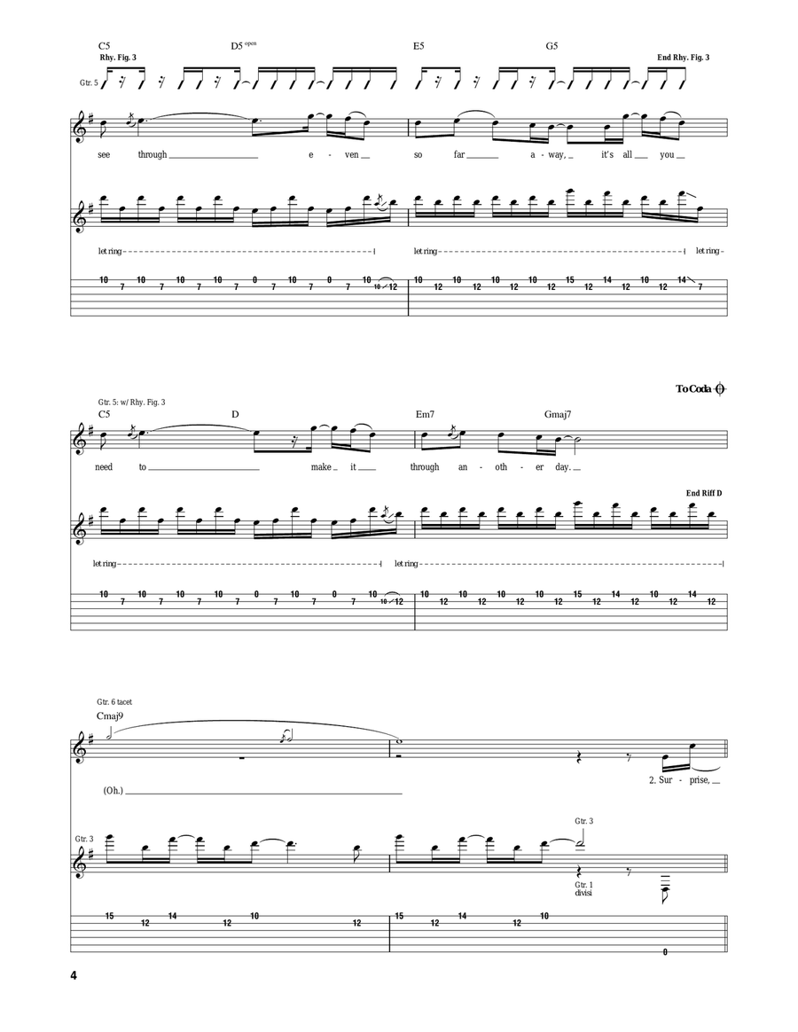 Goodbye Tonight Goodbye Tonight Electric Guitar scores gallery preview page 4