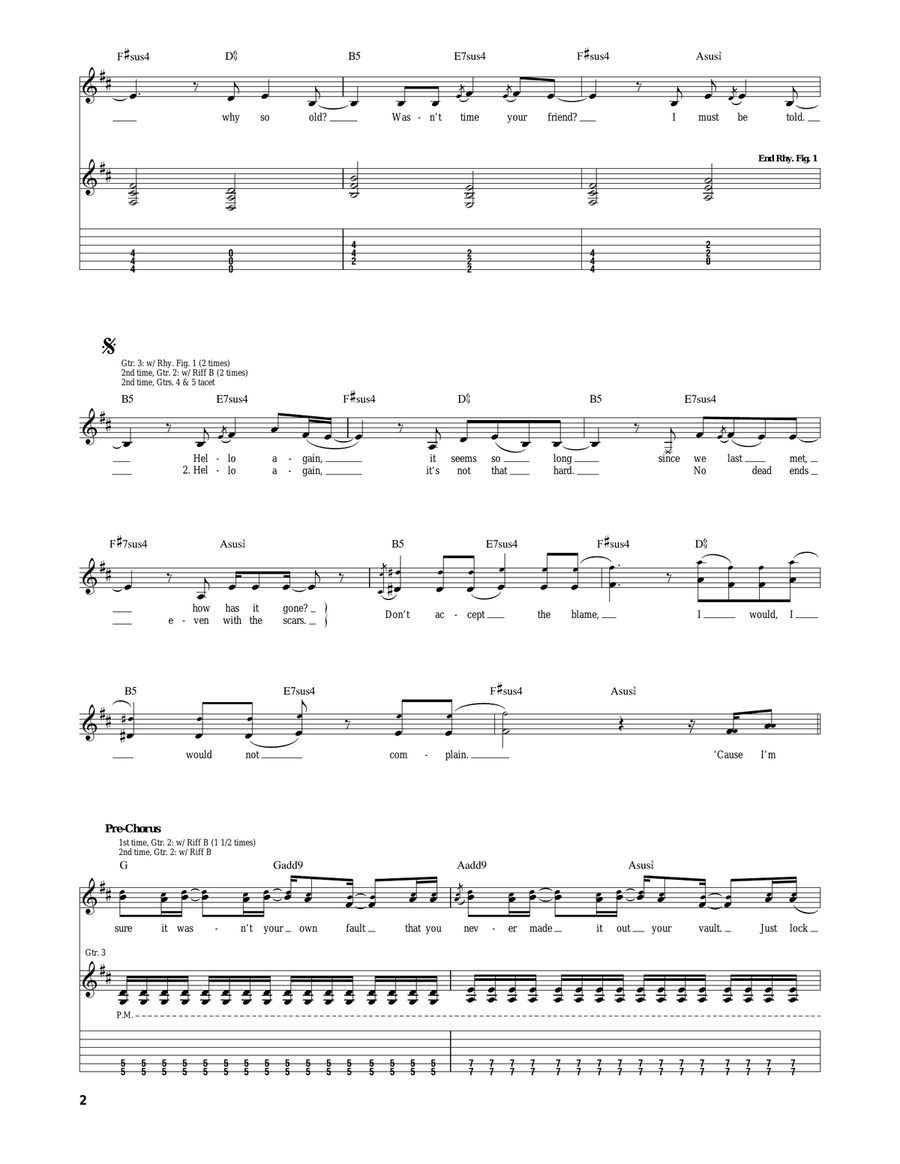 Hello Again Hello Again Electric Guitar scores gallery preview page 2