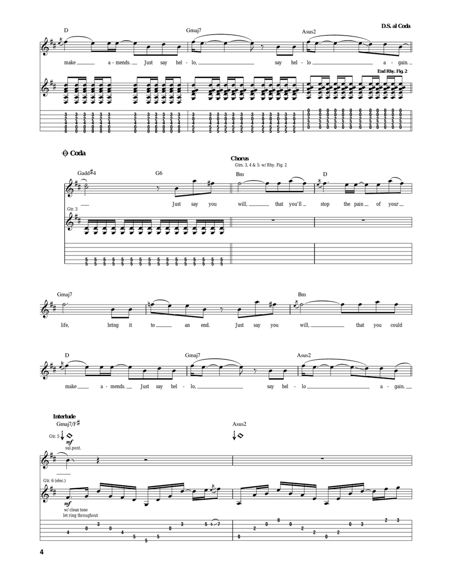Hello Again Hello Again Electric Guitar scores gallery preview page 4