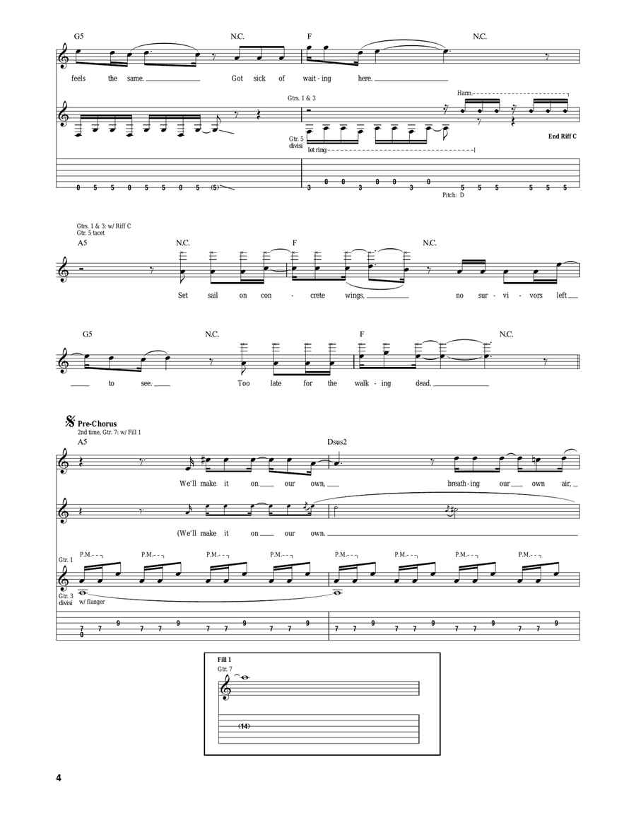 We Still Kill The Old Way Electric Guitar scores gallery preview page 4