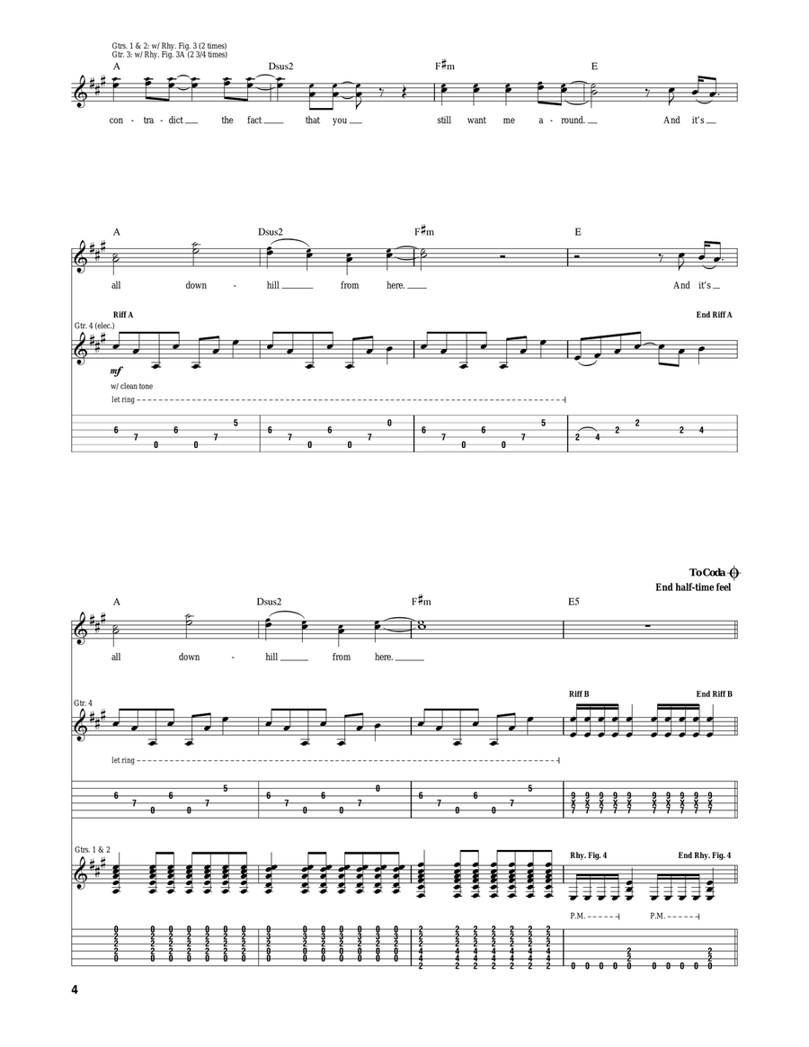 All Downhill From Here All Downhill From Here Acoustic Guitar scores gallery preview page 4
