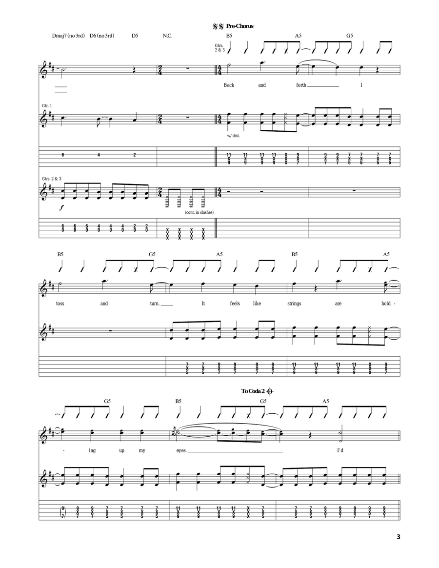 I'd Kill To Fall Asleep I'd Kill To Fall Asleep Acoustic Guitar scores gallery preview page 3