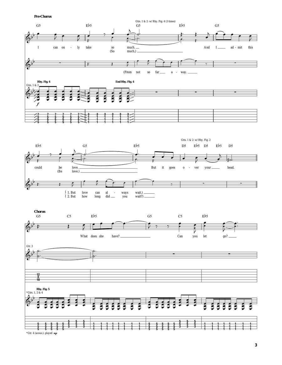 Over The Head, Below The Knees Acoustic Guitar scores gallery preview page 3