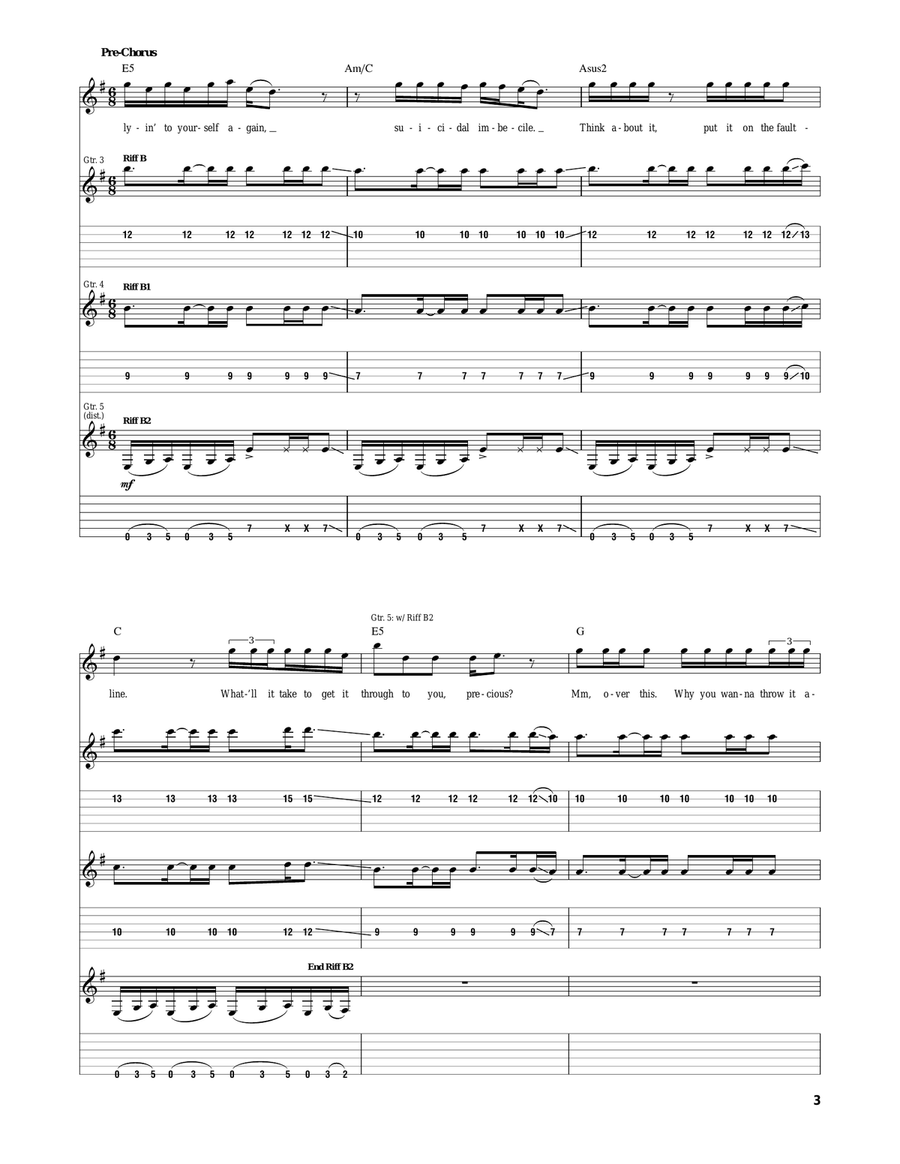 The Outsider The Outsider Electric Guitar scores gallery preview page 3