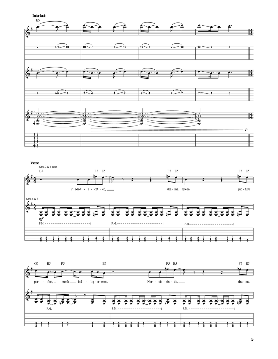 The Outsider The Outsider Electric Guitar scores gallery preview page 5