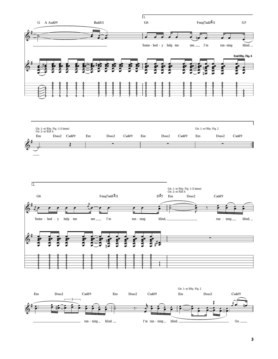 Running Blind Running Blind Electric Guitar scores gallery preview page 3