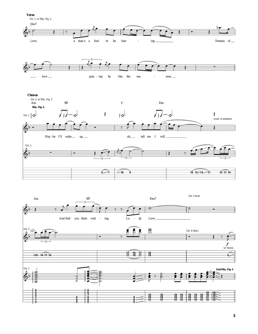 Lady Love Lady Love Electric Guitar scores gallery preview page 3