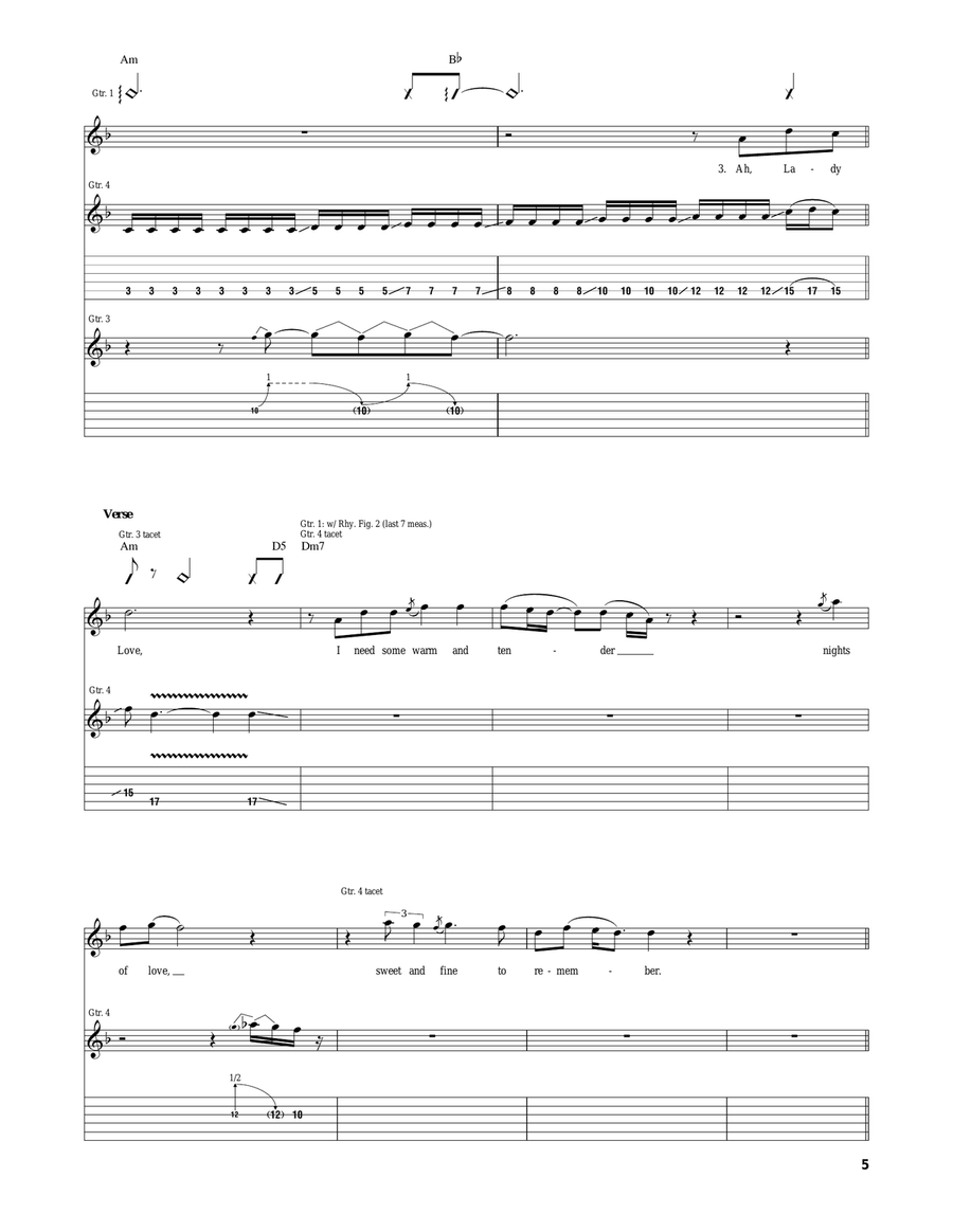 Lady Love Lady Love Electric Guitar scores gallery preview page 5