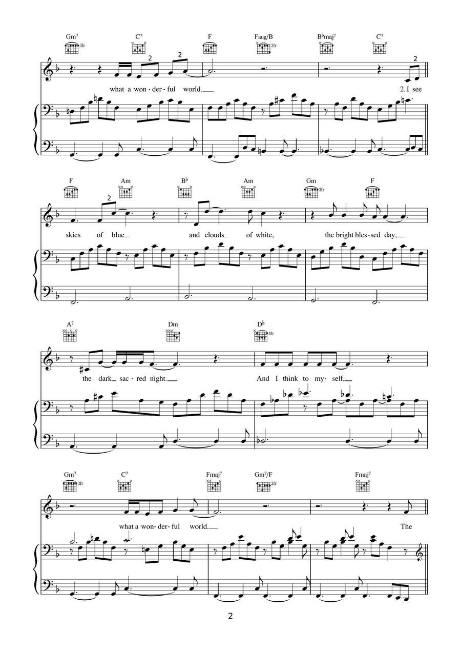What A Wonderful World Guitar scores gallery preview page 2
