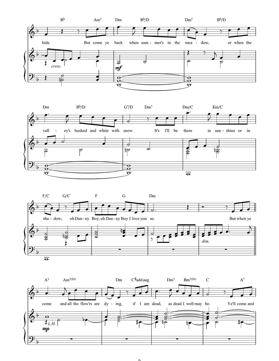 Danny Boy Danny Boy Piano, Vocal, Guitar scores gallery preview page 2