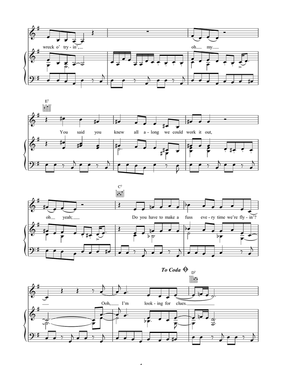 Looking For Clues Looking For Clues Piano, Vocal, Guitar scores gallery preview page 4