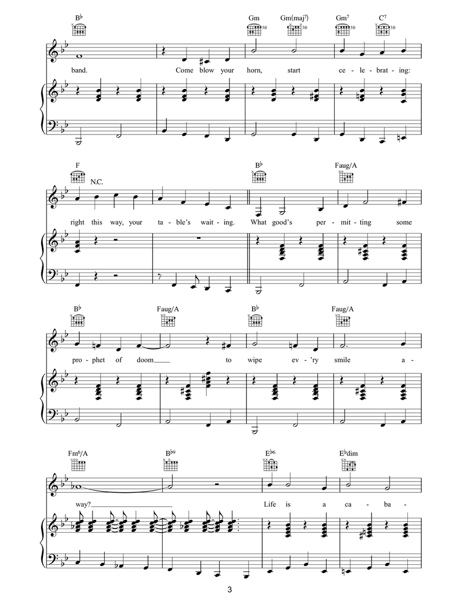 Cabaret Cabaret Piano, Vocal, Guitar scores gallery preview page 3