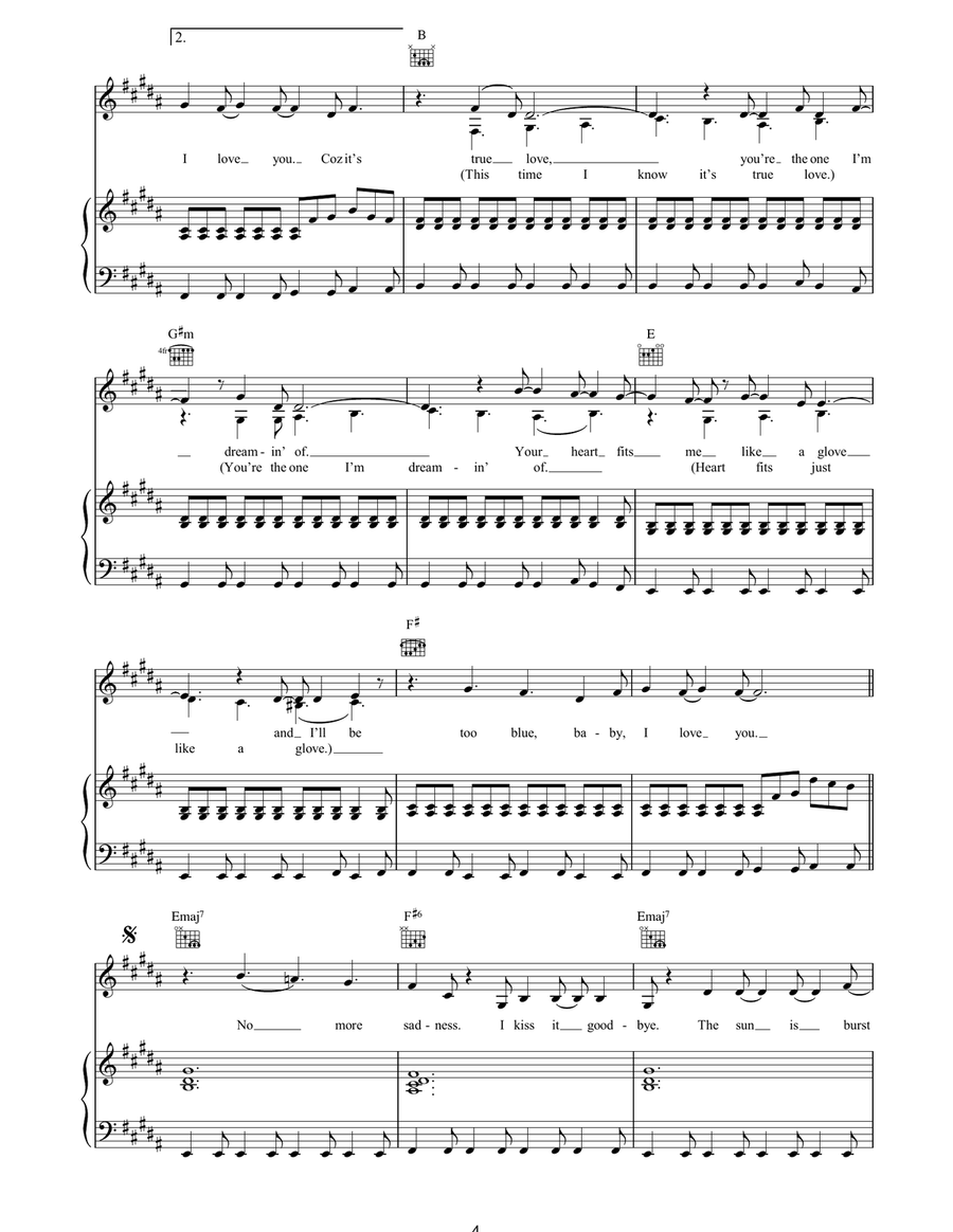 True Blue True Blue Piano, Vocal, Guitar scores gallery preview page 4